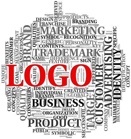 The words "logo" in a collage